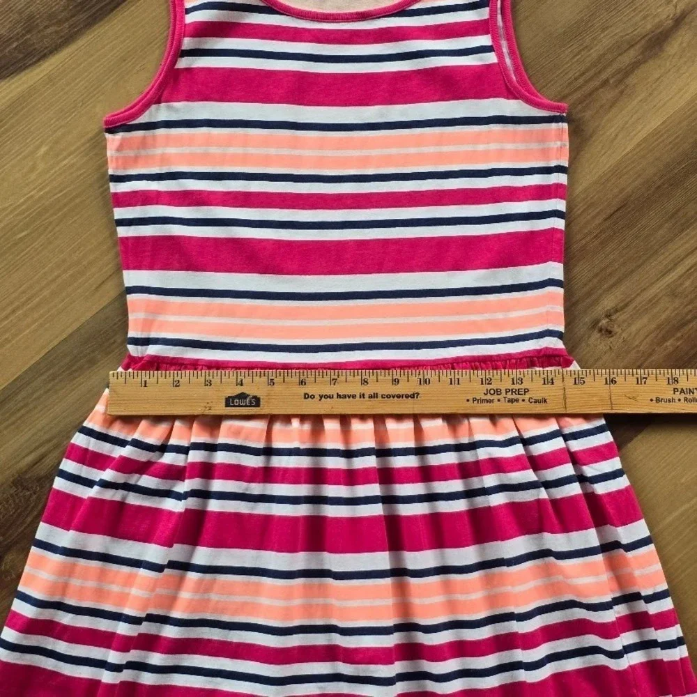 Crazy 8 Striped Sleeveless Dress Kids XL 14 Pink Orange‎ Multi Summer Preppy